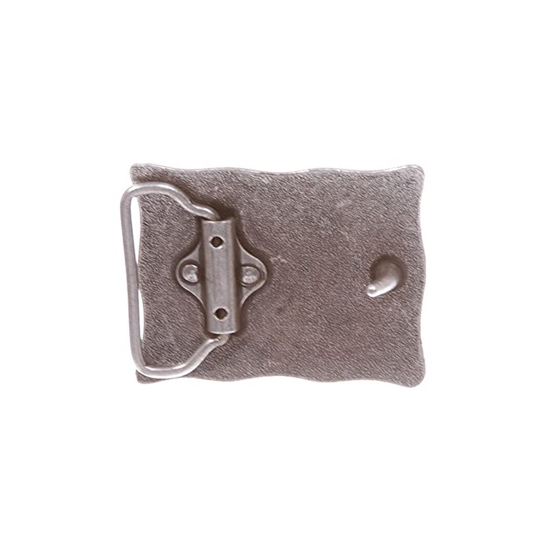 Hebilla de cinturón rectangular con diseño floral occidental, Plata de