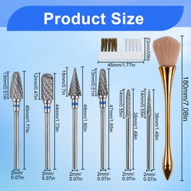 Raxfekro Pack of 6 Nail Drill Bits Nail Cutter Attachments Cutter Bits Professional Diamond Bits Cuticle for Manicure Pedicure Alloy Tungsten Steel Bits Nail Drill Bits