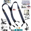 Tirantes de doble clip con doble clip, color azul oscuro,