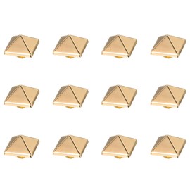 uxcell 12 Pcs Square Spike Studs Rivets 18mm Metal Leather Rivets Rapid Rivet Studs Assortment Kit for DIY Leather Craft Clothing Bags Decorations, Gold