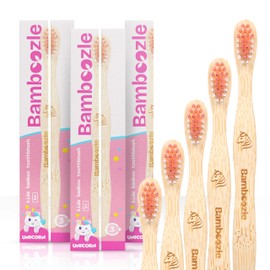 Bamboozle Eco-Friendly Toothbrush for Kids- Sustainable Bamboo Design, Biodegradable & Stylish Oral Care Solution (Unicorn, Pack of 5)