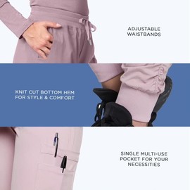WHITE CROSS Scrub Pants 367 - Women’s Jogger Style - Fit Athletic Pants - Cargo Pocket - Stretchable Fabric - 3XL - Mauve Shadows