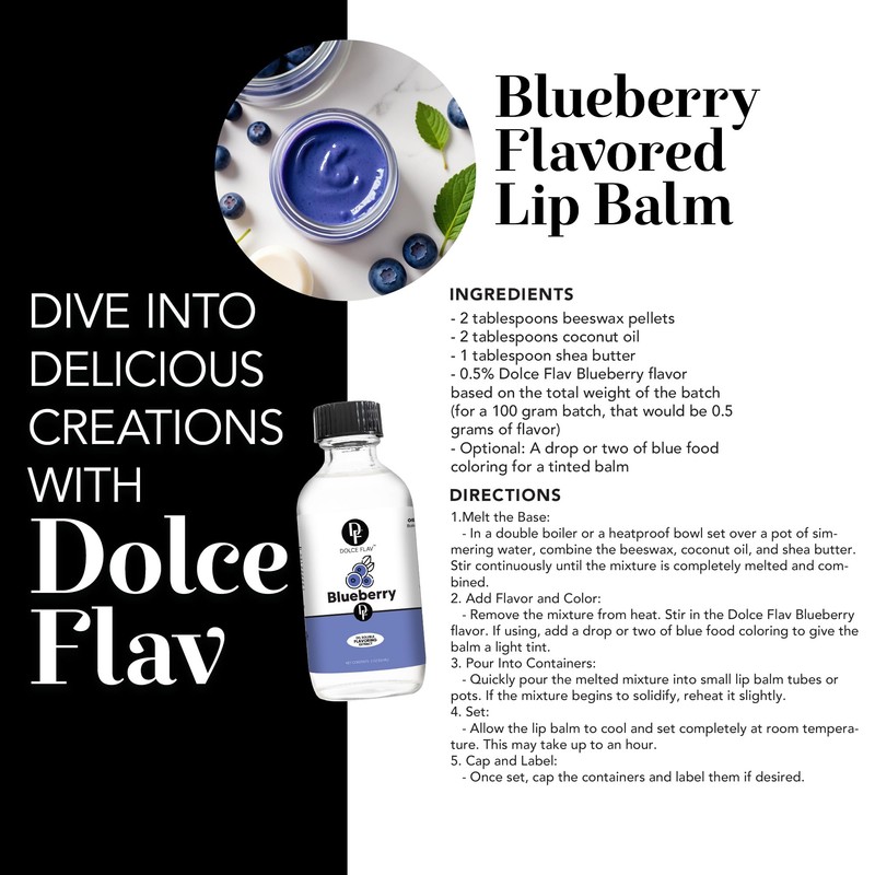 Dolce Flav Blueberry Extract - 2 Ounce Oil-Soluble Multipurpose Flavoring