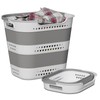 Collapsible Plastic Laundry Basket Hamper with Handles, Large 42L Portable