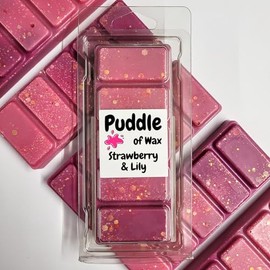 Puddle of Wax - Strawberry & Lily Soy Wax Melt Snap Bar - 50g - Laundry Scent - Vegan Friendly - Made in the UK