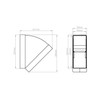 NaplesUK 220mm x 90mm Megaduct Flat Channel Ducting 45º Horizontal