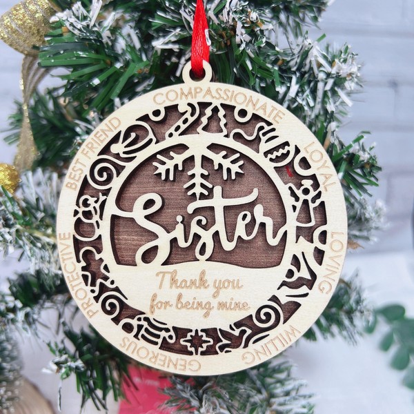Sisters Ornament, Gift for Sister Christmas Tree Ornament, Big Sister