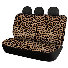 Forchrinse Leopard Print Car Seat Cover for Bench Seat,Fashion Back Seat Cover Rear Bench Seat Protector Universal Fit Cars,Trucks,SUV,Sedan,2pcs