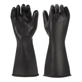 Limpex 12 Par Guante Látex Contra Ácido Industrial Negro 45cm