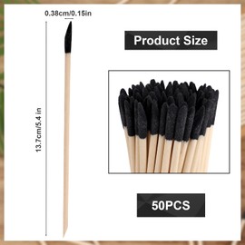 Pack of 50 Sanding Sticks for Fine Details, Bevelled Polishing Sticks, Grit 280 Sanding Branches, Tools for Hobby Woodworking, Plastic Model Making, Removing Glue and Dirt