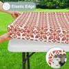 misaya Rectangle Vinyl Table Cloth, Elastic Fitted Flannel Backed Tablecloth,
