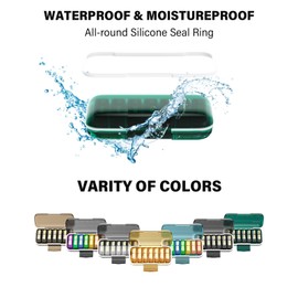 Codcaw Weekly Pill Organizer 2 Times a Day, Moisture-Proof, Detachable Compartments, AM PM Pill Box 2X 7 Day, Travel Pill Organizer for Pills/Fish Oil/Medication/Vitamin/Supplements (Dark Green)