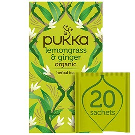 Organic Herbal Teas Lemongrass Ginger 20 Bags Pukka
