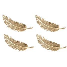 4Pcs Gold Vintage Alloy Feather Leaf Hair Clips Barrettes Hairpin Luxury Hair Comb Clips Women Hair Jewelry Hair Clips Hair Accessories