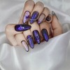 Purple Butterfly Handmade Nail Tips - Long Oval / 보라빛