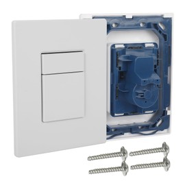 Fits Grohe Skate Cosmopolitan - Cover Plate (197 x 156 mm, Water-saving, for 2 Quantity & Start & Stop Actuation, Durable Surface) (White)