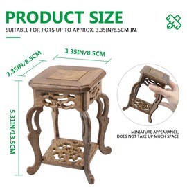 LCJAOF Wooden Plant Stand Plant Holder Flower Pot Display Stand Base Succulent Pot Base Holder Mini Flower Pot Stool for Indoor Outdoor Garden, Patio, Home