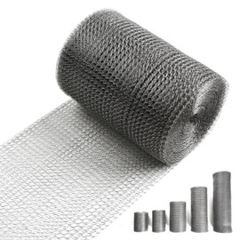 5" X 50 ft 304 Stainless Steel Mesh, Wire Mesh for Plants, Hole Fill Fabric Gap Blocker, Double Layer Metal Mesh Roll, Flexible Stretchy for Garden House and DIY (B-5" X 50 ft)