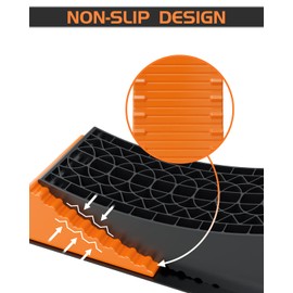 RV Leveling Blocks Ramp Kit, 2 Packs Camper Leveler System for Travel with Two Chocks, 2 Anti-Slip Mats, 1T Bubble Level and Carry Bag, Up to 35000 LBS, Easier & Faster to Level Camper-Orange