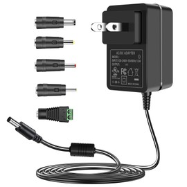TKDY - Cable de alimentación de 24 V CC 100-240 V CA a CC 24 voltios, compatible con adaptador de corriente de 24 V CC, 1.5 A, 1500 mA, 1000 mA, 0.5 A, 500 mA, 0.1 ~ 1.5 A, con 5 puntas. (no