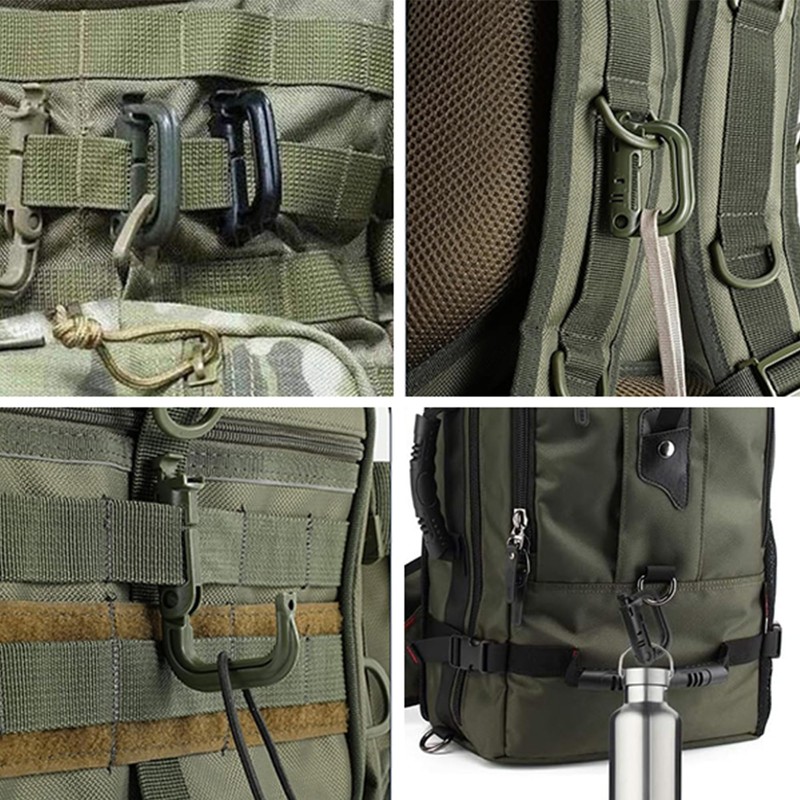 10 Pcs Multipurpose D-Ring Grimlock Locking Hanging Hook Tactical Link