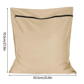 Auxsoul 1 Pack Pet Laundry Bag, Stops Pet Hair Blocking The Washing Machine, Big Size Wash Bag Ideal for Dog Cat Horse, Hair Remover Safely, 25.8 27.8 (65 X 70cm) (Beige)