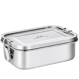 Bento Lunch Box, G.a HOMEFAVOR Stainless Steel Lunch Containers Leakproof, Metal Lunch Containers for Kids Adults, 800ML, Dishwasher Safe, BPA Free