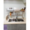 Stainless Steel Dish Drying Rack Over Kitchen Sink, Dishes and