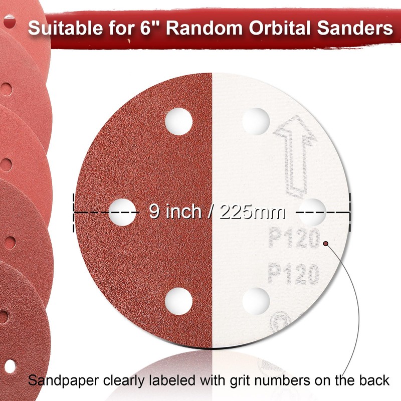 Szarint 50 PCS 9 Inch 6 Hole Hook and Loop