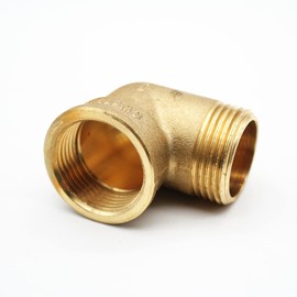 DOJA Barcelona | Thread Fitting 90º | 3/4 Inch Male Thread - Female Thread | Angle 90 Degree | Brass Elbow | Brass Angle | Brass Thread Elbow for Radiator, Drip, Compressed Air and Compressed Air