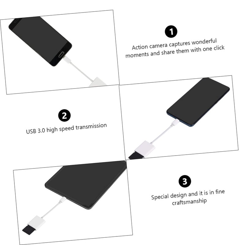 KOMBIUDA USB C Card Reader Adapter Portable Memory Writer for