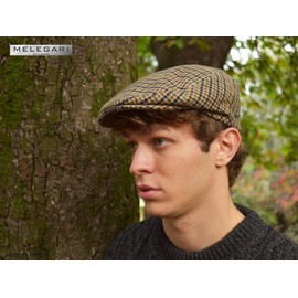 Melegari Classic Checked Hat Varazze Men Women Made in Italy, beige