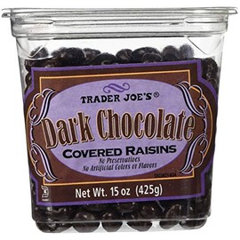 Trader Joes Dark Chocolate Covered Raisins, 3 Pack