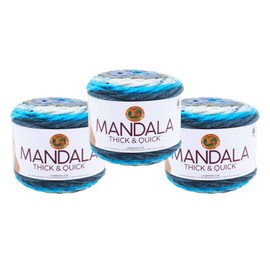 (3 Pack) Lion Brand Yarn Mandala Thick & Quick Bulky Yarn, Labyrinth