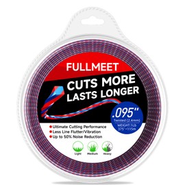 Heavy Duty Weed Eater String, 0.095 Square Twist String Trimmer Line, Commercial Weed Wacker String Replacement for Ryobi, Stihl, Dewalt, Kobalt, Echo, etc.-Tri-Extrusion Twisted, 1Lb, 375ft