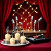36pcs Musical Notes Cupcake Toppers，Black Glitter Note Cupcake Picks For