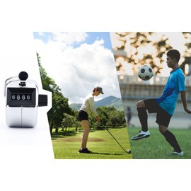 Hand Tally Counters 3 pcs, 4 Digit Metal Pitch Counters Clicker for Counting, Silver