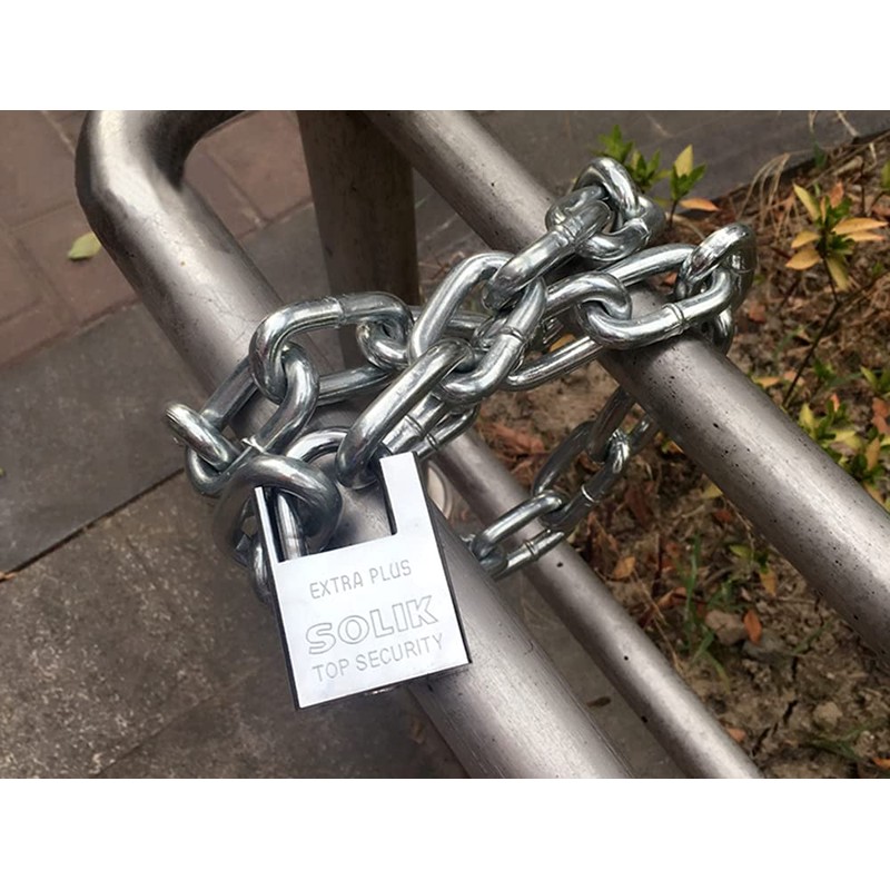 Security Chain Hardened 8mm Thick Shrouded Padlock Safety Chain Lock