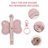 Nuolich Mouse Ear Holder for Backpack Pink Leather Strap Keychain