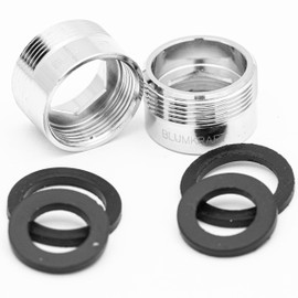 BLUMKRAFT 2 Pcs F19 - M22 Metal Solid Silver Plated Brass Tap Adapter 19mm Female 22mm Male (F19-M22 / M22-F19)