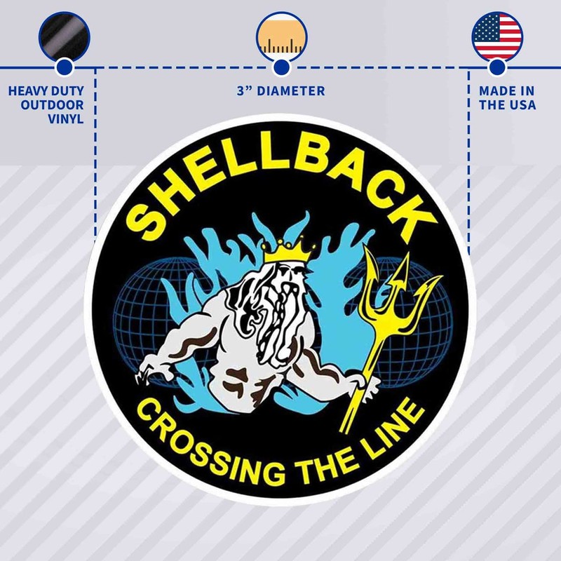 US Navy Shellback Crossing The Line Neptune Circle Decal/Bumper Sticker