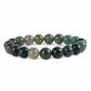 Natural Moss Agate Gemstone 10mm Round Beads Stretch Bracelet 7