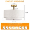 QHANTOMIZE 16" Semi Flush Mount Ceiling Light Fixture, 3-Light Black