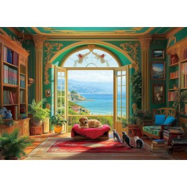 Hykmy Puzzle 1000 Pieces Challenging Puzzle Educational Toy Gifts Classic Puzzles for Adults and Children from 14 Years, 70 x 50 cm Time Window