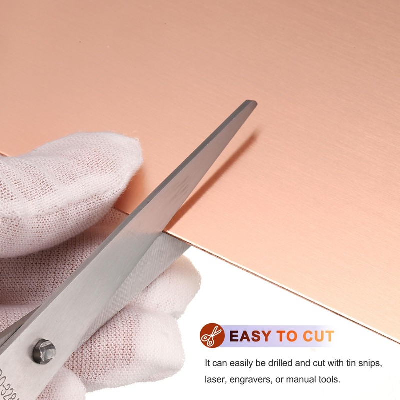 sourcing map 2Pcs Pure Copper Sheet, 2" x 2", 24