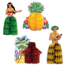 Beistle 55448 4-Pack Luau Playmates, 5-1/2-Inch