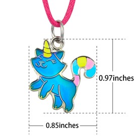 FUN JEWELS Fairy Tale Cute Caticorn Unicorn Cat Color Change Mood Necklace For Girls