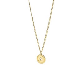 Purelei® Men's Coin Chain - Adjustable Stainless Steel Necklace with Patterned Pendant & Cut-Out - 18K Gold Plated or Silver - Subtle Men's Jewellery, Stainless Steel, Abalone