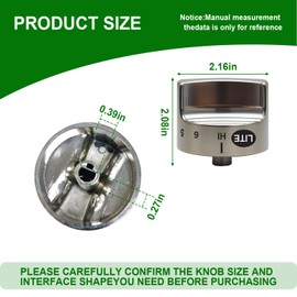 318282310 Gas Stove Burner Knob Replaces (5 Pack) - Compatible with Frigidaire Range/Oven/Cooktop,Kenmore Stove knobs Replacements AP3774164 1062940 AH979119 EA979119 PS979119