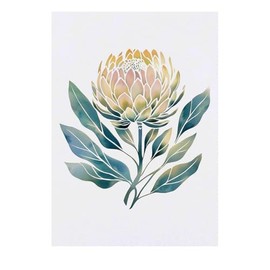 'Protea Flower with Leaves' Temporary Tattoo - Water Resistant, Skin-Safe, Non-Toxic Transfer (TO00082763)
